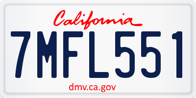 CA license plate 7MFL551