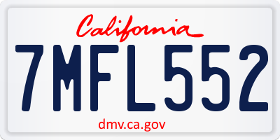 CA license plate 7MFL552