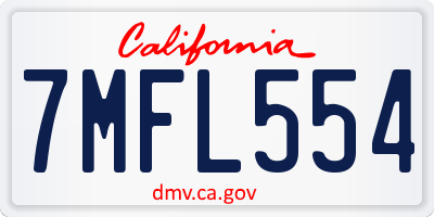 CA license plate 7MFL554