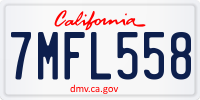 CA license plate 7MFL558
