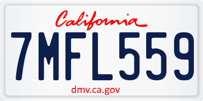 CA license plate 7MFL559