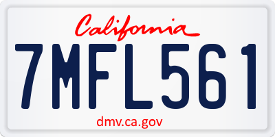 CA license plate 7MFL561