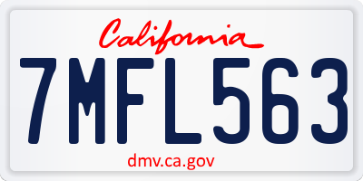 CA license plate 7MFL563
