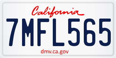 CA license plate 7MFL565