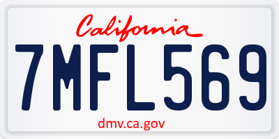 CA license plate 7MFL569