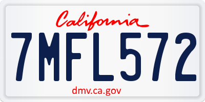 CA license plate 7MFL572
