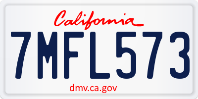 CA license plate 7MFL573