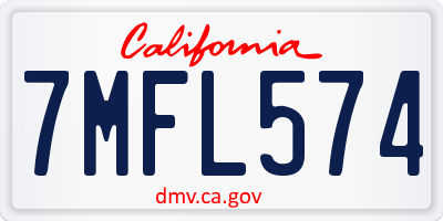 CA license plate 7MFL574