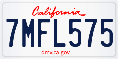 CA license plate 7MFL575