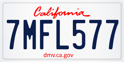CA license plate 7MFL577