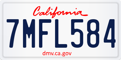 CA license plate 7MFL584
