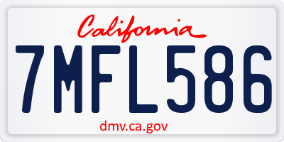 CA license plate 7MFL586