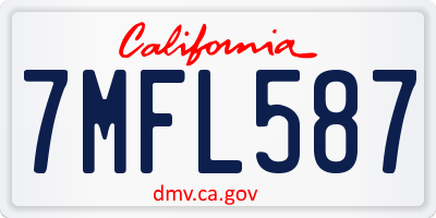 CA license plate 7MFL587