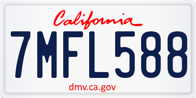 CA license plate 7MFL588