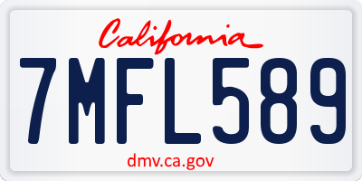 CA license plate 7MFL589