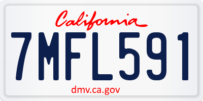 CA license plate 7MFL591