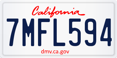 CA license plate 7MFL594