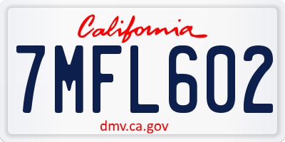 CA license plate 7MFL602
