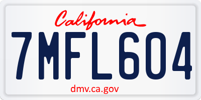 CA license plate 7MFL604