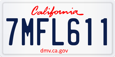 CA license plate 7MFL611