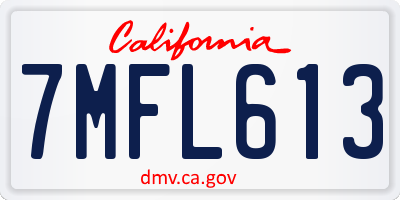 CA license plate 7MFL613