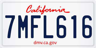 CA license plate 7MFL616