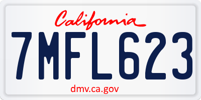 CA license plate 7MFL623
