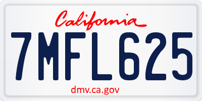 CA license plate 7MFL625