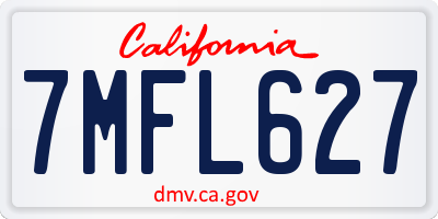 CA license plate 7MFL627