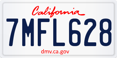 CA license plate 7MFL628