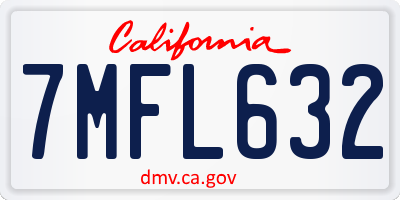 CA license plate 7MFL632