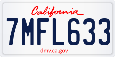 CA license plate 7MFL633