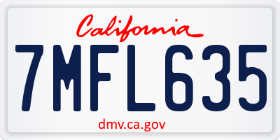 CA license plate 7MFL635