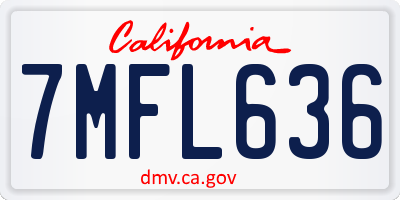 CA license plate 7MFL636