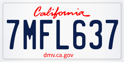 CA license plate 7MFL637