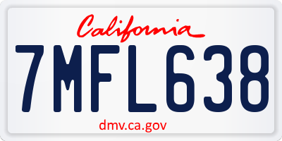 CA license plate 7MFL638