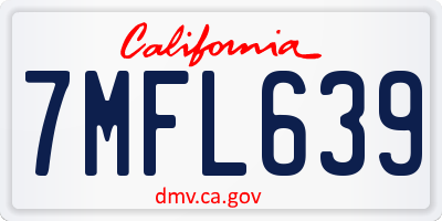 CA license plate 7MFL639