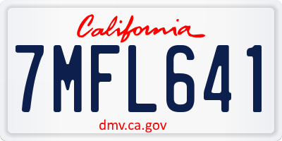CA license plate 7MFL641