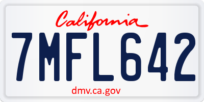 CA license plate 7MFL642
