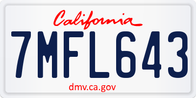 CA license plate 7MFL643