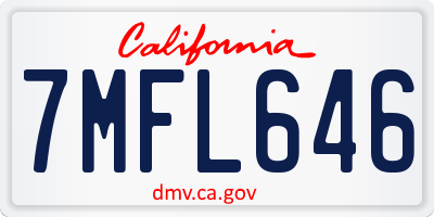 CA license plate 7MFL646