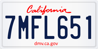 CA license plate 7MFL651