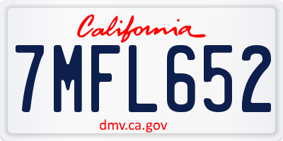 CA license plate 7MFL652
