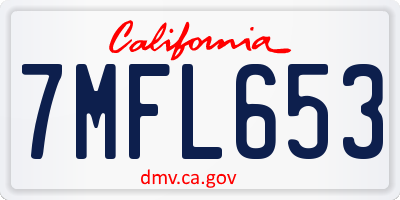 CA license plate 7MFL653