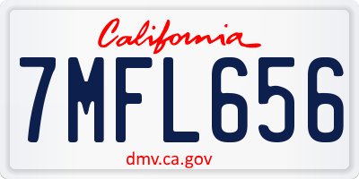 CA license plate 7MFL656