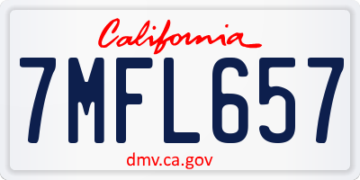 CA license plate 7MFL657