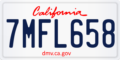 CA license plate 7MFL658