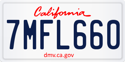 CA license plate 7MFL660
