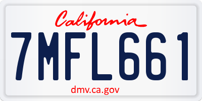CA license plate 7MFL661