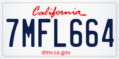 CA license plate 7MFL664